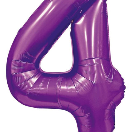 Palloncino numero viola 4 anni lucido 86 cm