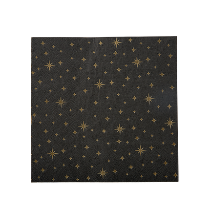 Tovaglioli Stelle Oro Nero 17cm 16pz