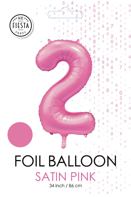 Palloncino a figura rosa 2 anni lucido 86 cm