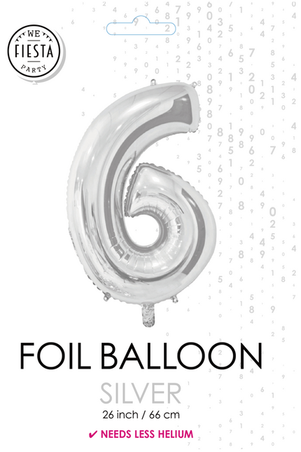 Pallone in foil Figura 6 Argento 66cm