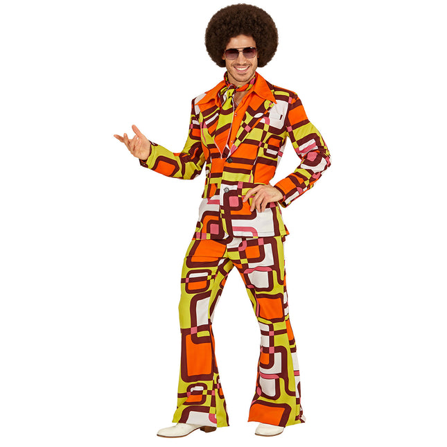 Costume Disco 70S Arancione Uomo