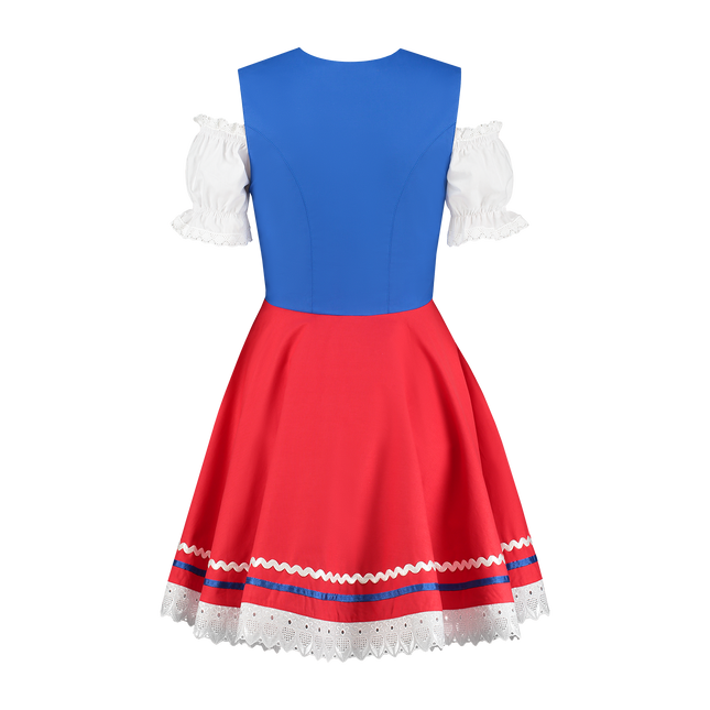 Dirndl 2-dlg., blu/rosso, camicetta Carmen