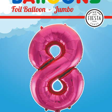 Palloncino Foil Figura 8 Fucsia XL 86cm vuoto