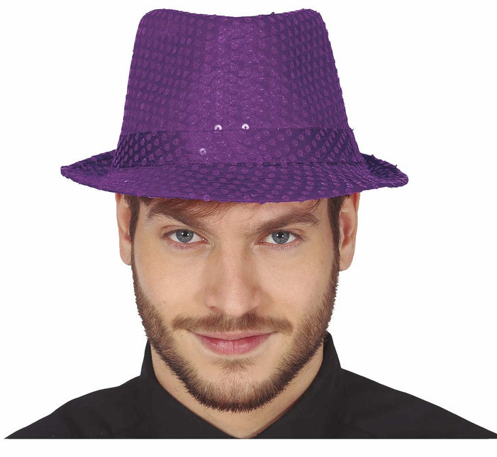 Cappello viola glitterato