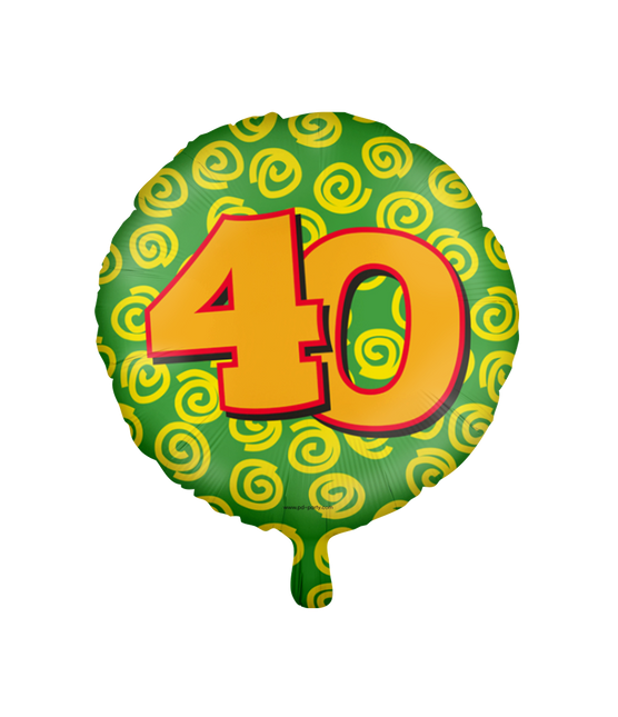 Palloncino ad elio 40 anni colorato vuoto 46 cm