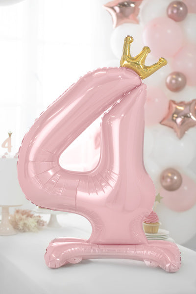 Palloncino Foil Figura 4 Rosa Chiaro Standard Vuoto 84cm