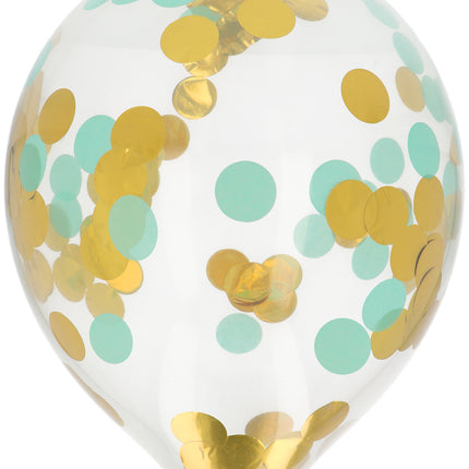 Palloncini coriandoli blu oro 30 cm 4 pezzi