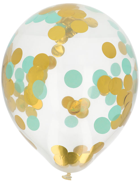 Palloncini coriandoli blu oro 30 cm 4 pezzi