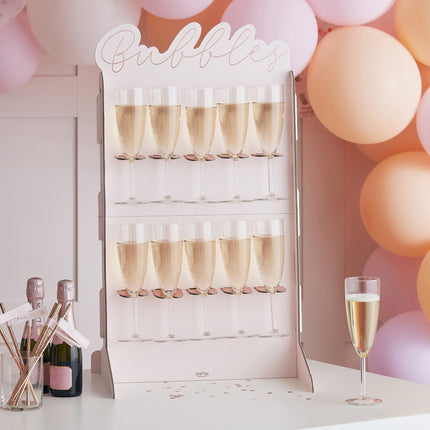 Porta prosecco con decorazione da tavolo in oro rosa 69 cm