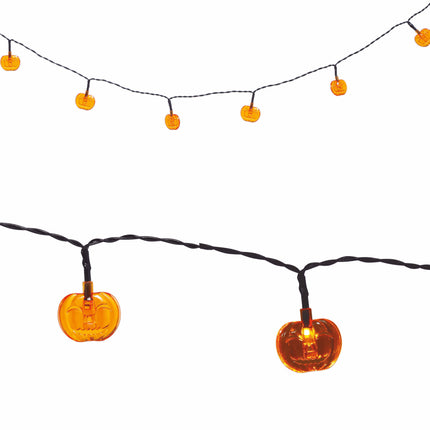 Ghirlanda luminosa di Halloween con zucche a LED 1,55 m