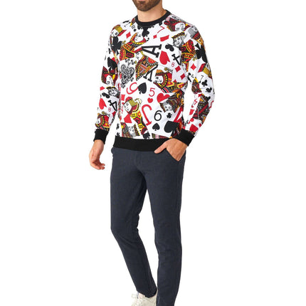 Maglione da uomo con carte da gioco del casinò OppoSuits