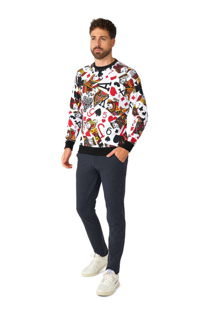 Maglione da uomo con carte da gioco del casinò OppoSuits