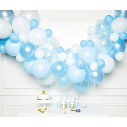 Arco di palloncini azzurro bianco