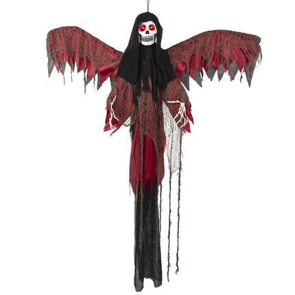 Scheletro volante di Halloween rosso 198 cm