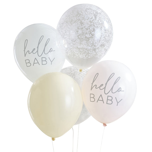 Palloncini baby shower Hello Baby 5pz