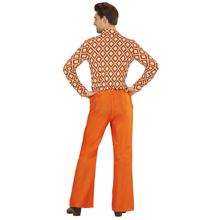 Pantaloni Disco 70S Arancione Uomo