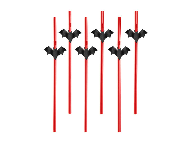 Cannucce Halloween Bat 24cm 6pz