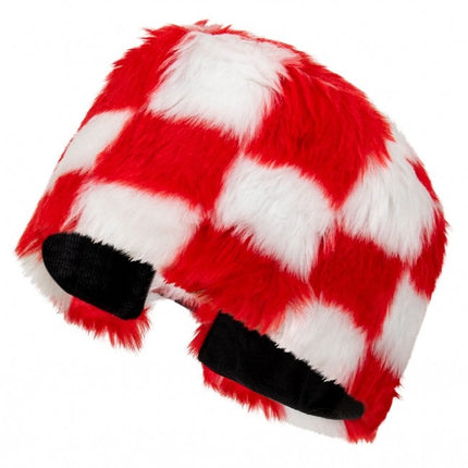 Cappello di pelliccia Rosso Bianco Bloccato