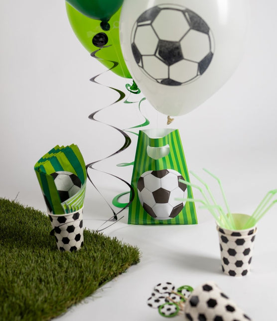 Palloncini calcio verdi 30cm 8pz