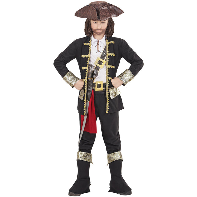 Costume da pirata nero oro bambino