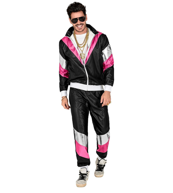 Neon 80S Tuta da ginnastica difettosa Look pelle nera