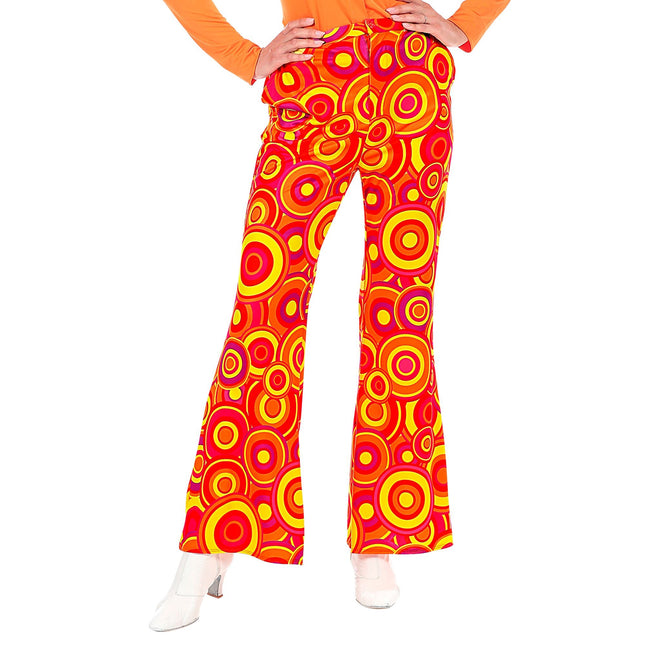 Pantaloni Disco 70S Arancione Donna Bubbles