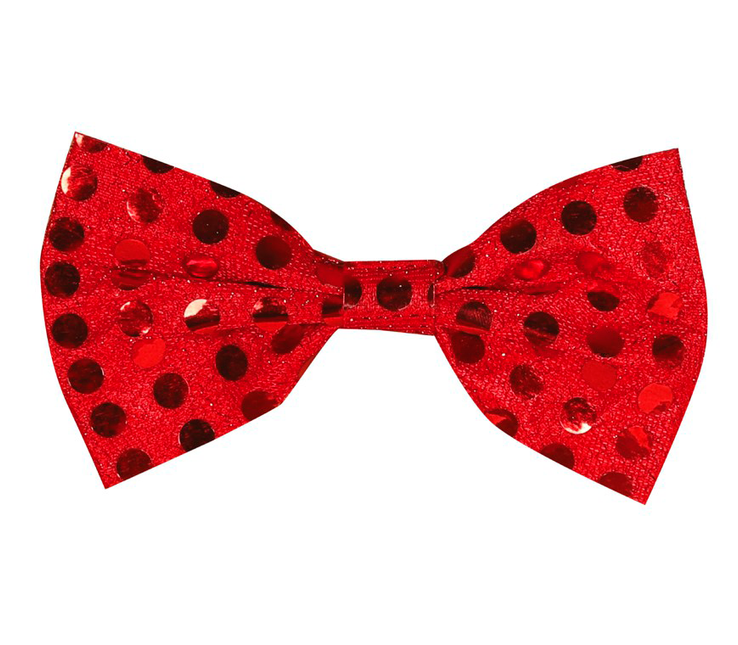 Fiocco rosso con paillettes 11 cm