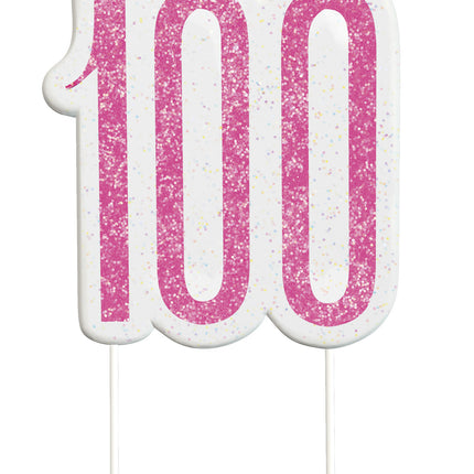 Candela 100 Years Glitter Pink 9cm