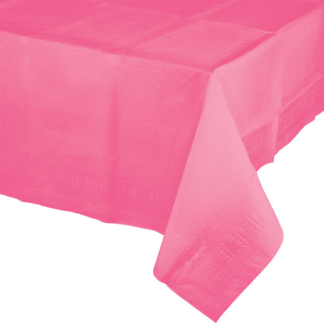 Tovaglia rosa in plastica 2,74 m