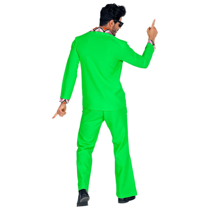 Costume Disco 70S Uomo Verde Neon