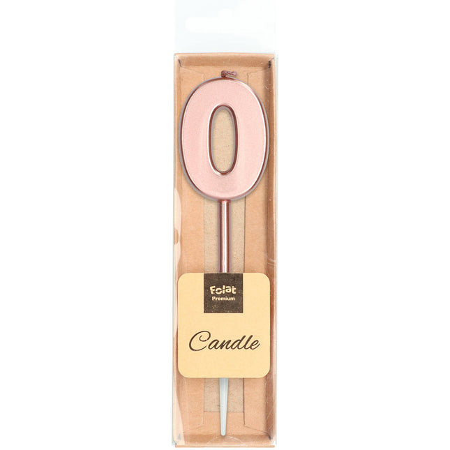 Candela Figura 0 Oro Rosa Metallizzato 15cm