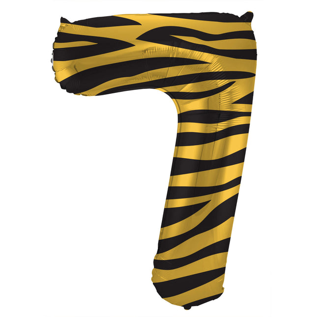 Palloncino Numero 7 Anni Tigre Vuoto 86cm