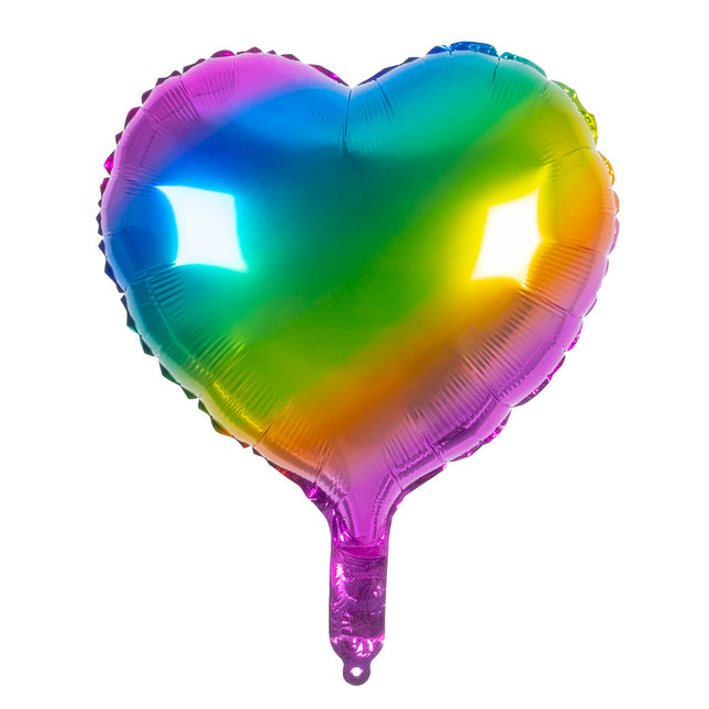 Palloncino ad elio arcobaleno Cuore vuoto 45 cm