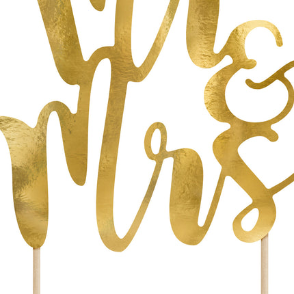 Cake topper Mr & Mrs Gold 25,5 cm