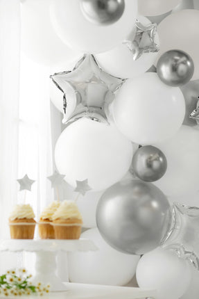 Palloncino ad elio Star Silver vuoto 25cm 25pz