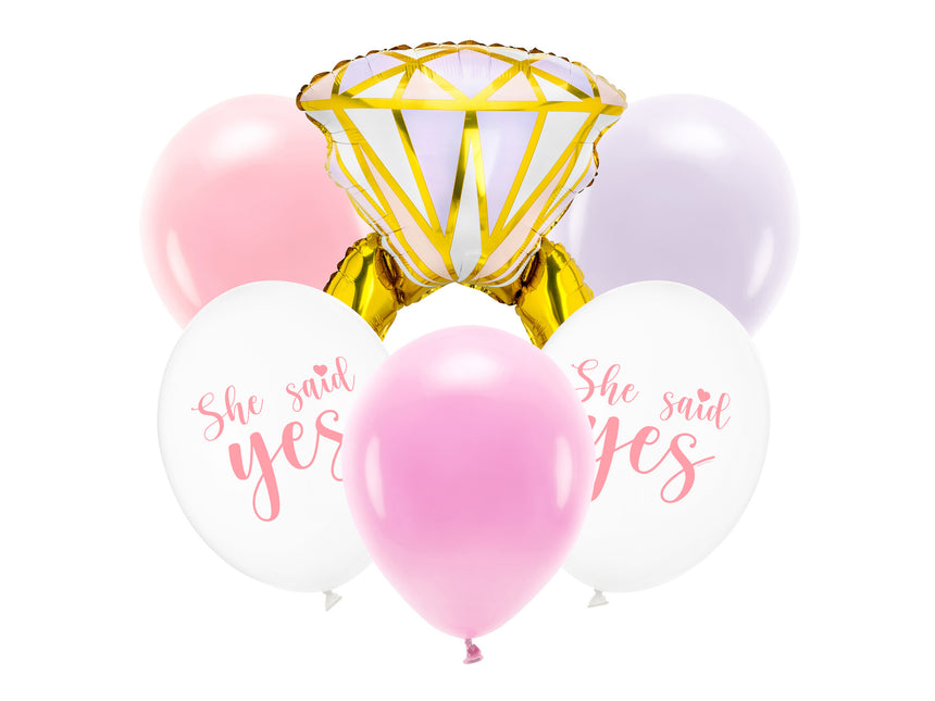 Set di palloncini She Said Yes 6 pezzi