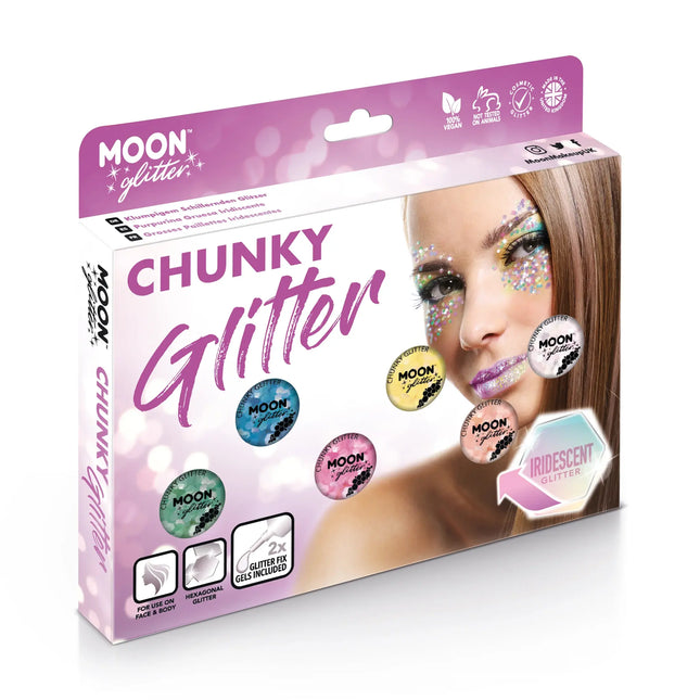 Moon Glitter Iridescent Chunky Glitter Verde 3g