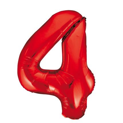 Palloncino Foil Figura 4 Rosso XL 86cm vuoto