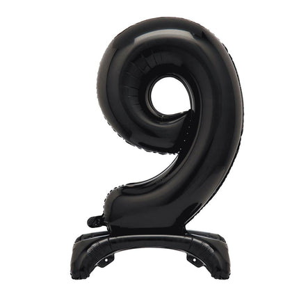 Palloncino nero figura 9 anni con standard 76cm