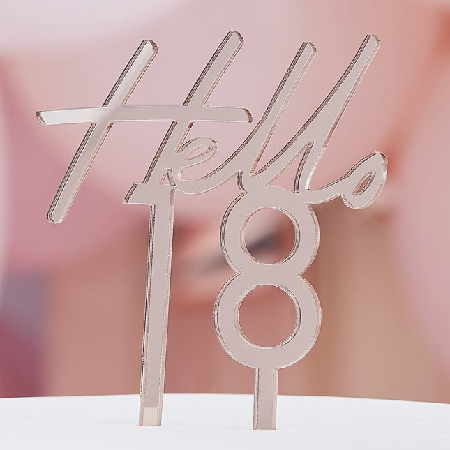 Cake topper oro rosa 18 anni 10 cm