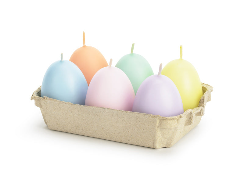 Candele Uova di Pasqua 7cm 6pz