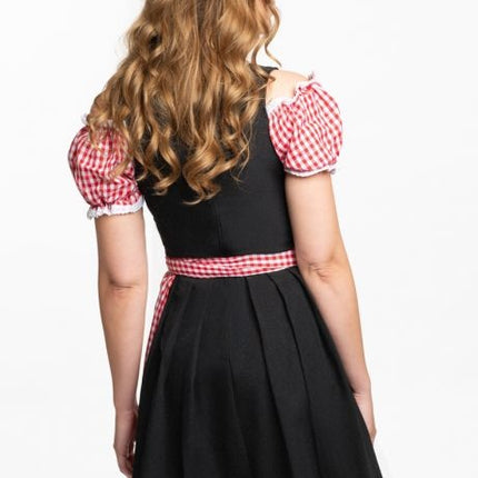 Abito Dirndl Oktoberfest a scacchi rosso