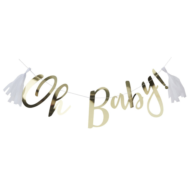 Ghirlanda di lettere dorate Oh Baby 1,5 m