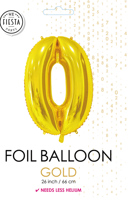 Pallone in foil Figura 0 Oro 66cm