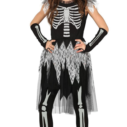 Costume di Halloween da scheletro per bambina