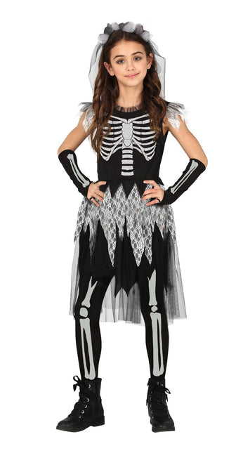 Costume di Halloween da scheletro per bambina