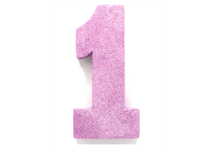 Decorazione da tavolo rosa chiaro Figura 1 Glitter 20,5 cm