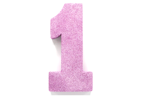 Decorazione da tavolo rosa chiaro Figura 1 Glitter 20,5 cm