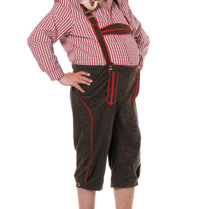 Lederhosen Nero Rosso Uomo