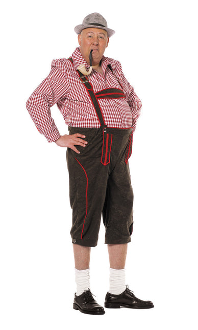 Lederhosen Nero Rosso Uomo